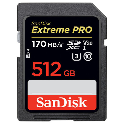 SANDISK Extreme Pro SDXC 512GB 170MB/s V30 UHS-I U3